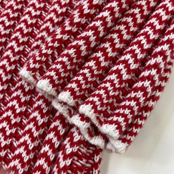 Brooks Brothers Red White Chevron Pattern Knit Sweater Size Large - Picture 5 of 6
